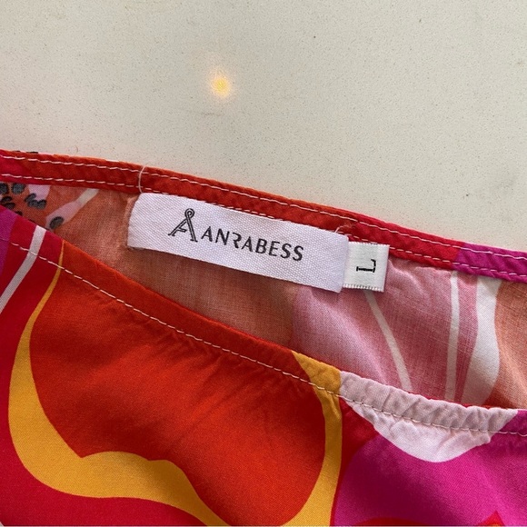 Anrabess Vibrant Floral Women's Tiered Dress Size L Flowy Comfy Vacation Spring - Picture 6 of 6